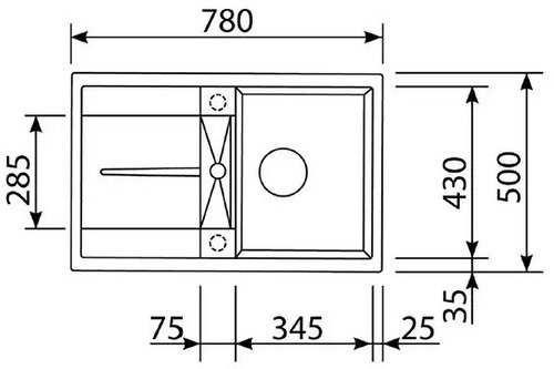 Купить Мойка ZIGMUND-SHTAIN Rechteck 780 ИНД.ВАНИЛЬ — Фото 2