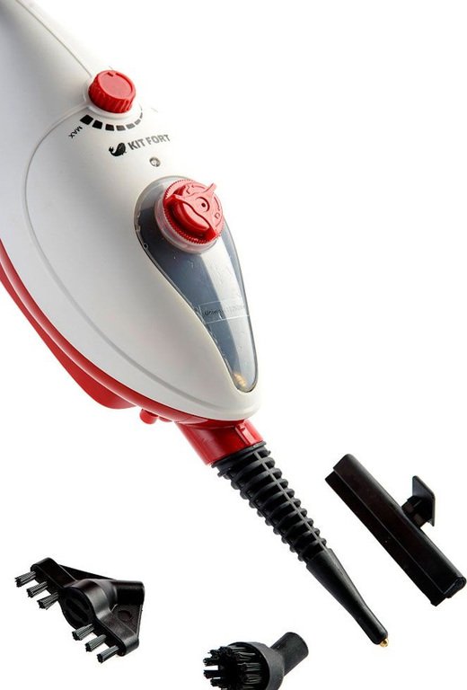 Купить Отпариватели и пароочистители Kitfort KT-1001-3, красный/белый — Фото 2
