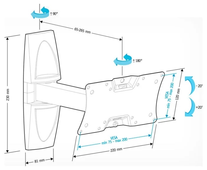 Купить Кронштейн HOLDER LCDS-5063 BLACK — Фото 4