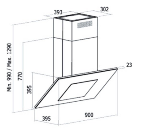 Купить Наклонная вытяжка CATA ISLA THALASSA 900 NEGRA — Фото 3