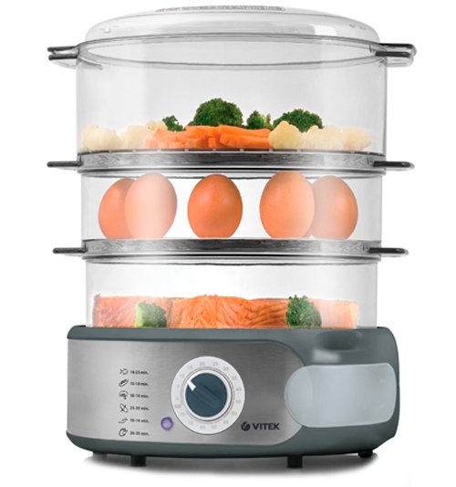 Пароварка VITEK VT-1552 (SR)																		 — описание, фото, цены в интернет-магазине PT Stores