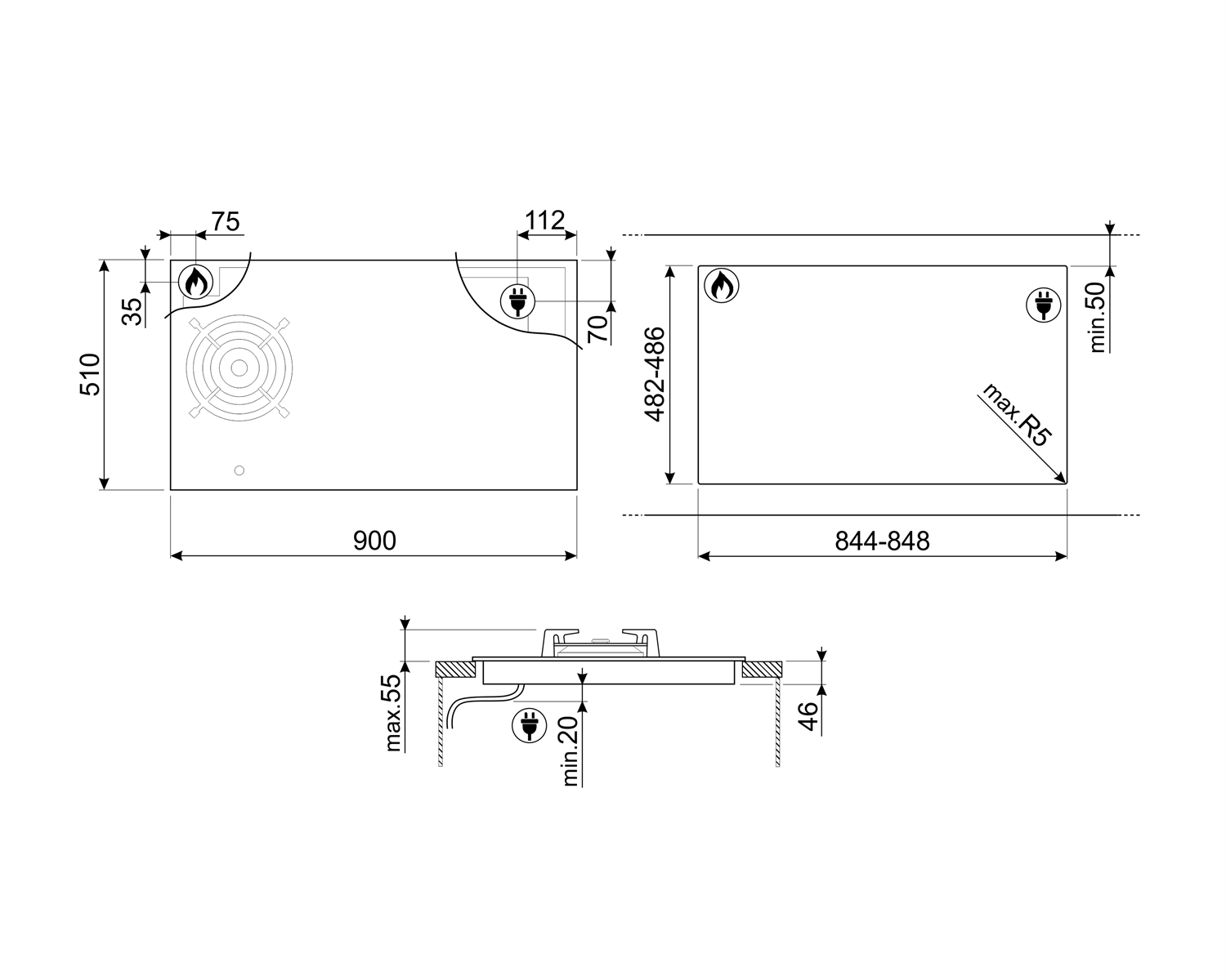 Купить Варочная панель SMEG PM6912WLDX — Фото 2