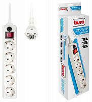 BURO 500SH-3-W (3m 5розеток) белый