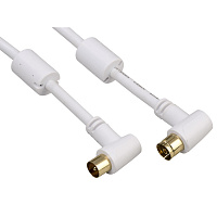 Hama 00122420 антенный Coax(m-f)90град 95дБ тройное экранирование 5м