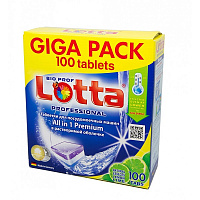 LOTTA Таблетки для ПММ All in1 GIGA PACK растворимая оболочка 100 штук
